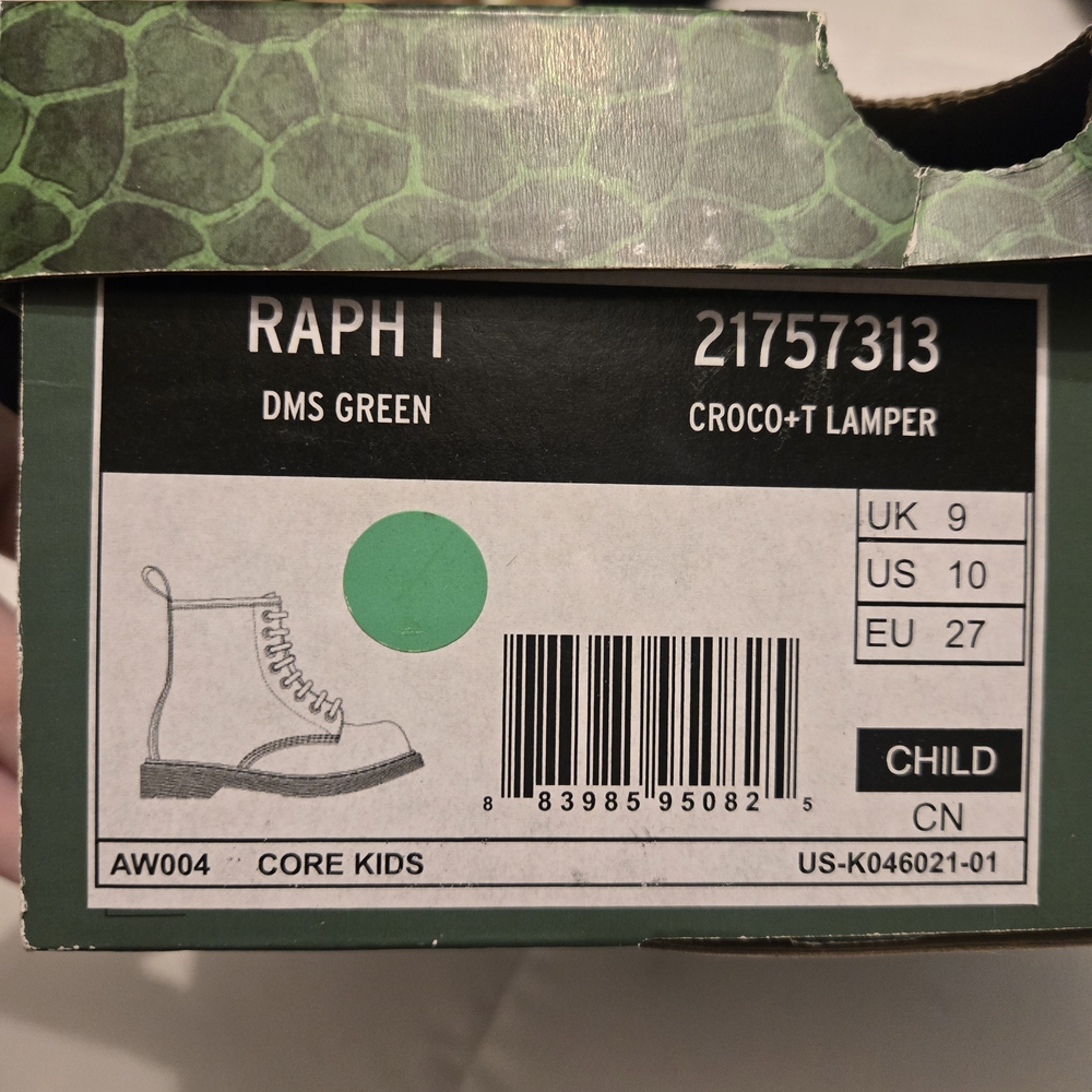 Dr. Martens Teenage Mutant Ninja Turtles Kids/Toddler Boots Limited Edition - Picture 7 of 8